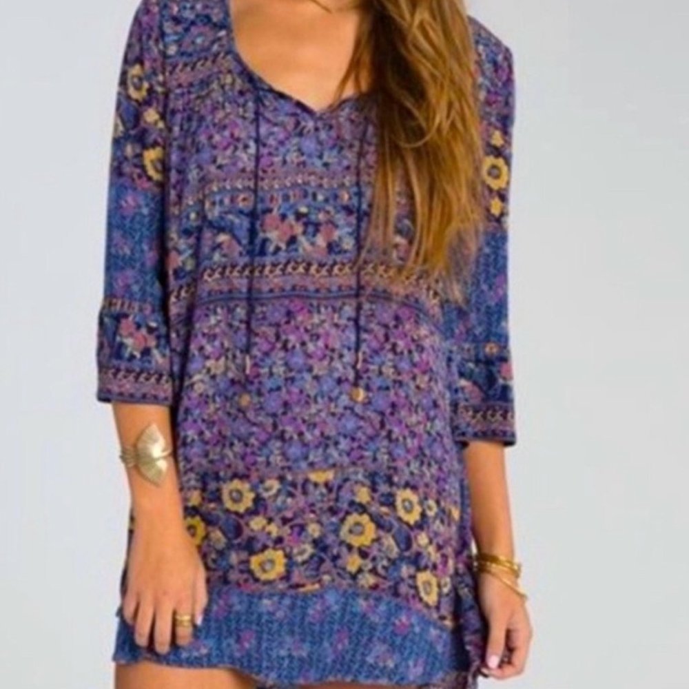 Billabong Take Me Away Dress, women's size small, 3/4 sleeve print dress.EUC - Picture 2 of 10